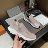 Designer Men Women Knitted sock shoes Platform Shiny Diamond knit speed trainer runner sneaker sock shoe master embossed Sneakers speeds booties