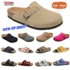 Designer buckle stock Boston Clogs Sandals Slippers Cork designs leather slidesFavourite Beach sandals Casual shoes Birk luxury slide Flip Flop Beach Casual Shoes