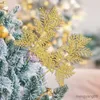 Decorações de Natal 5 Pcs Glitter Rosa Folhas de Ouro Enfeites de Árvore de Natal Plantas Artificiais Ramos de Pinheiro para Decoração de Casa Navidad Ano Novo 2023 R231107