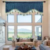 Gardinenvorhang für das luxuriöse Wohnzimmer, dekorativer Perlenvolant mit Quaste, 132 x 45 cm, kurzes Fenster, verdunkelbar