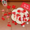 Haarschmuck Plüsch Kinder Rote Haarnadel Allgleiches Blume Quaste Alter Stil Baby Kopfbedeckung Schleife Hanfu Sticks