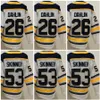 아이스 하키 53 Jeff Skinner Jerseys 26 Rasmus Dahlin Casey Mittelstadt Tage Thompson Alex Tuch JJ Peterka Dylan Cozens Kyle Okposo Luukkonen Royal Black Alternate Men