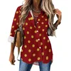 Camicette da donna Camicetta casual a pois dorati Camicie vintage a pois stampate a maniche lunghe da donna Camicie streetwear autunno abiti oversize