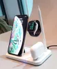 10W Type-C Fast Charger Stand 4 في 1 شاحن لاسلكي لـ Apple iPhone Samsung Huawei الهاتف المحمول ساعة سماعة الهاتف