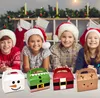 Dekoracje świąteczne Treat Boxes Cardboard Party Favor Gable Paper Paper Box Santa Elf Snowman Reindeer dla Wakacji Classroo OTW8K