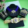 Necklace Earrings Set Sunspicems Morocco Bride Wedding For Women Gold Color Arabic Caftan Waist Belt Brooch Bead Choker