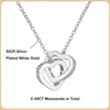 Hängen Ewya Real 0,48ct Moissanite Pendant Necklace For Women S925 Sterling Silver Diamond Neck Chain Halsband Fina smycken gåva