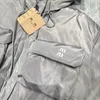 Gray Parkas Jackets Designer Women z kieszenią z kapturem listem drukującej płaszcze jesienne zimowe odzież wierzchnia