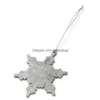 Party Favor Sublimation Christmas Ornaments Metal Creative Blank Diy Ornament Snowflake Pendant Drop Delivery 2 Dhtyh