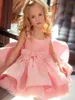 Girl Dresses Cute Pink Princess Flower Dress Kids Birthday Party Pageant Glitter Sequin First Holy Communion Gowns Elegant Little Bride