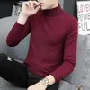 Erkek Sweaters Sonbahar Kış Kılavuzu Knited Sweater 2023 Erkek Boğazlı Kalın Kalın Sıcak Uzun Kollu Küleyler Günlük