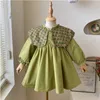 Kleider für Mädchen Freizeitkleid für Mädchen Koreanisches Modekleid Herbst-Frühlingsfestkleid für Mädchen Kinder-Patchwork Langärmliges Prinzessinnenkleid 2-7Y 230406