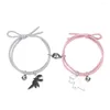 Bracelets à maillons 2023 Bracelet magnétique dinosaure une paire de sens du design Couple cheveux tempérament femme main simple cloche personnalité corde T3X7