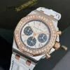 Ap Swiss Relógios de pulso de luxo Royal Oak Offshore Series 26234SR Guan Xiaotong Mesmo Diamante Original Branco Pan Olhos Azuis Moda Feminina Lazer Negócios Esportes W BX24