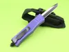 Special Offer Purple 7 Inch 616 Mini Automatic Tactical Knife 440C Black + Wire Drawing Blade Zinc-aluminum Alloy Handle EDC Pocket Knives