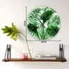 Wandklokken Plant Green Palm Leaf Clock voor huizendecoratie woonkamer kwarts naald hangende horloge moderne keuken