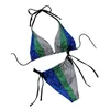Women's Swimwear Womens 2-pieces Soft Bag Bikinis Set Strappy Sexy Lacing Bathing Suit Thong Beach Wear Solid Color