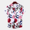 Chemises décontractées pour hommes 10 couleurs Rose imprimé chemise pour hommes hawaïen Harajuku plage été 3D hauts chemisier de mode Streetwear 3XL