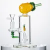 Hot Selling Glass Bong Fruit Shape Oil Dab Rigs Recycler Percolator Hookahs Water Pipes Fruit Inside 14mm 5mm Thickness Female Joint With Bowl Many Styles