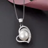 Necklace Designer Necklace Luxury Necklace S925 Sterling Silver Heart Set Freshwater Pearl Necklace Simple Women's Pendant Girlfriend Gift