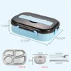 Bento Boxes 304 stainless steel picnic lunch box portable lunch box suitable for school children's microwave food box with company storage container 230407