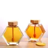 Förvaringsflaskor glas honung burk för 220 ml/380 ml mini liten flaskbehållarpanna med träpinne sked sn4239
