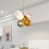 Ljuskronor nordiska moderna enkel kreativ lampa design sovrum vardagsrum matsal el lägenhet barn färg glas ljuskrona