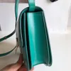 10A Tier Mirror Quality Luxurys Designer väskor Kvinnor Medium Purses 24 cm Teen Polished Cowhide Leather Shoulder Crossbody Peacock Green Classic Box Bag gratis frakt