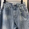 Echte foto's zwart blauwe jeans streetwear hiphop baggy broek heren dames nieuwe brede broek