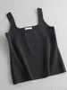 Camisoles Tanks Hochwertiges und einzigartiges Basic U-NECK Sommer weiß gestricktes Damen Tank Top sexy ärmelloses T-Shirt Retro Top Casual Top 230407