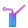 10pcs Big Size Glass Oil Burner Bong Hookahs Rainbow Colorful Thick Smoking Water Pipe Bubble for Ash Catcher Oil Pot Smoking Tools