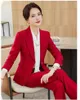 Kvinnors tvåbitar byxor Kvinnor Business Suits Formella enhetliga stilar Pantsuits Autumn Winter High Quality Fabric Ladies Office Blazers