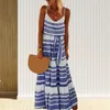 Casual Dresses Chic Women Beach Dress Breathable Maxi Sleeveless Plus Size Bohemia Full Length Sling Keep Cooling