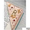 Party Favor Personalized Hand Embroidered Corner Bookmarks Felt Triangle Markers Gifts For Reading Lovers Drop Dhvdq