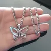 Brandneue Halskette mit ICP-Schmetterlings-Anhänger aus Edelstahl, 5 mm, 76,2 cm, poliert, für Damen, Herren, Jungen, coole Geschenke