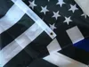 Drapeaux de Police BlueLine USA 90x150cm, ligne bleue fine de 3x5 pieds, drapeau américain noir, blanc et bleu avec œillets en laiton