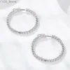 Stud Serenity Day Nyaste D Färg 2mm Full Moissanite Hoop Earrings S925 Sterling Silver Stud Ear Plate PT950 Jewelry for Women Gift YQ231107