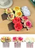 Hair Clips Ladies Bridal Flower Comb Wedding Accessories Red Rose Hairpin Jewelry Headband Soccer