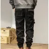 Herrbyxor Vinterlast Velvet Men Winter Pants Drawstring Thicked Keep Warm Soft Cotton Retro Street Trousers J98679 231107