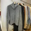 Pulls pour femmes Mode Femmes Turtleneck Épais Chaud Mohair Tricoté Pull Jumpers Automne Hiver Mink Cachemire À Manches Longues Lâche