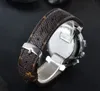 Män armbandsur Top Original Brand Mens Watches Quartz Movement Automatic Date Sport Wrist Watch Chronograph Leather Strap Clocks