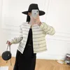 Manteau en Tweed en fourrure pour femmes, manteau de luxe abordable, rayé, haut court, tempérament Socialite, automne et hiver 2023