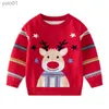 Kvinnors tröjor Kids jultröja med tecknad mönster söt småbarn tröja för vinter varm och mysig stickad tröja för barnl231107