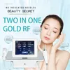 2 in 1 articoli di bellezza nuovo designgold radiofrequenza microcristallo frazionario rf rimozione delle rughe frazionario microneedle rf macchina per lifting del viso