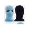 Party Masks New Army Tactical Winter Warm Ski Cycling 3 Hole Clava Hood Cap fl Ansikt Mask Kvinnor Håller i Drop Delivery Home Garden F DHDQZ