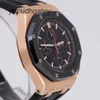 Ap Swiss Relógios de pulso de luxo Epic Royal AP Oak Offshore 26401ro Mens Rose Gold Sports Watch Preto Cerâmica Cronometragem Máquinas Automáticas Swiss Famoso Relógio Lazer Wa IT