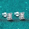 Stud NeeTim 2ct Esmeralda Corte Radiante Corte Moissanite Pendientes S925 Plata Esterlina Boda Pendientes Joyería Fina para Mujeres Niñas Regalo YQ231107