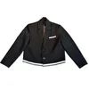 Erkekler Net Ünlü Ceket Erkek Ekleme Çizgisi Gevşek Sokak Giyim Moda Kısa Takım Blazers Ceketler Koreli Vintage Ceket