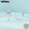 Stud Wostu Real 925 Sterling Silver Cute Sloth Animal Stud Earrings For Women Playful Girl Ear Clips Födelsedagsmycken Present Pendientes YQ231107