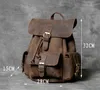 Ryggsäck Crazy Horse Leather Anti Stöld Vintage Fashion Style Travel Bag Men Male Daypack axel